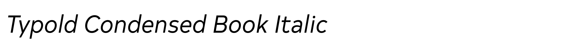 Typold Condensed Book Italic image